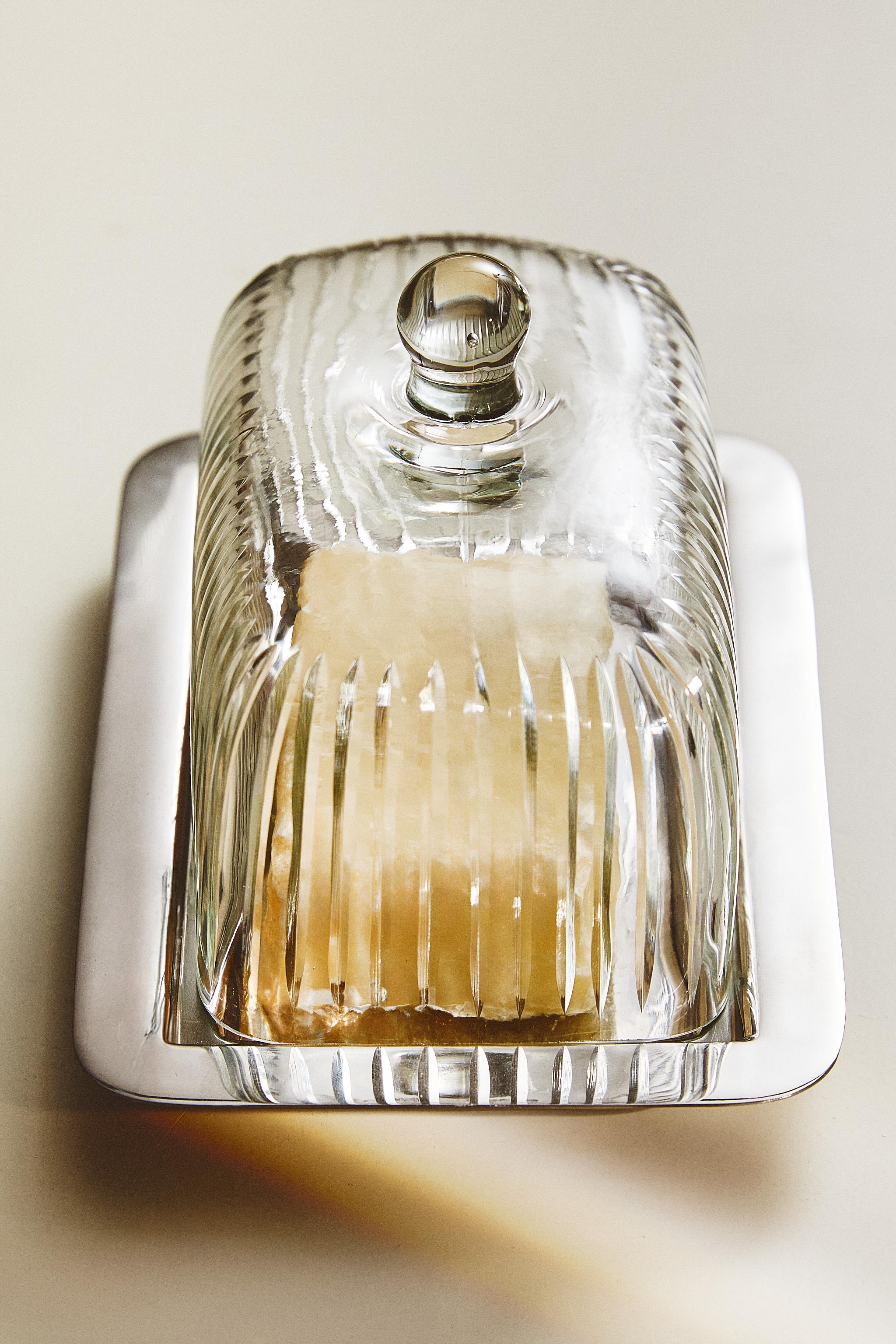BEURRIER VERRE ET ACIER INOXYDABLE
